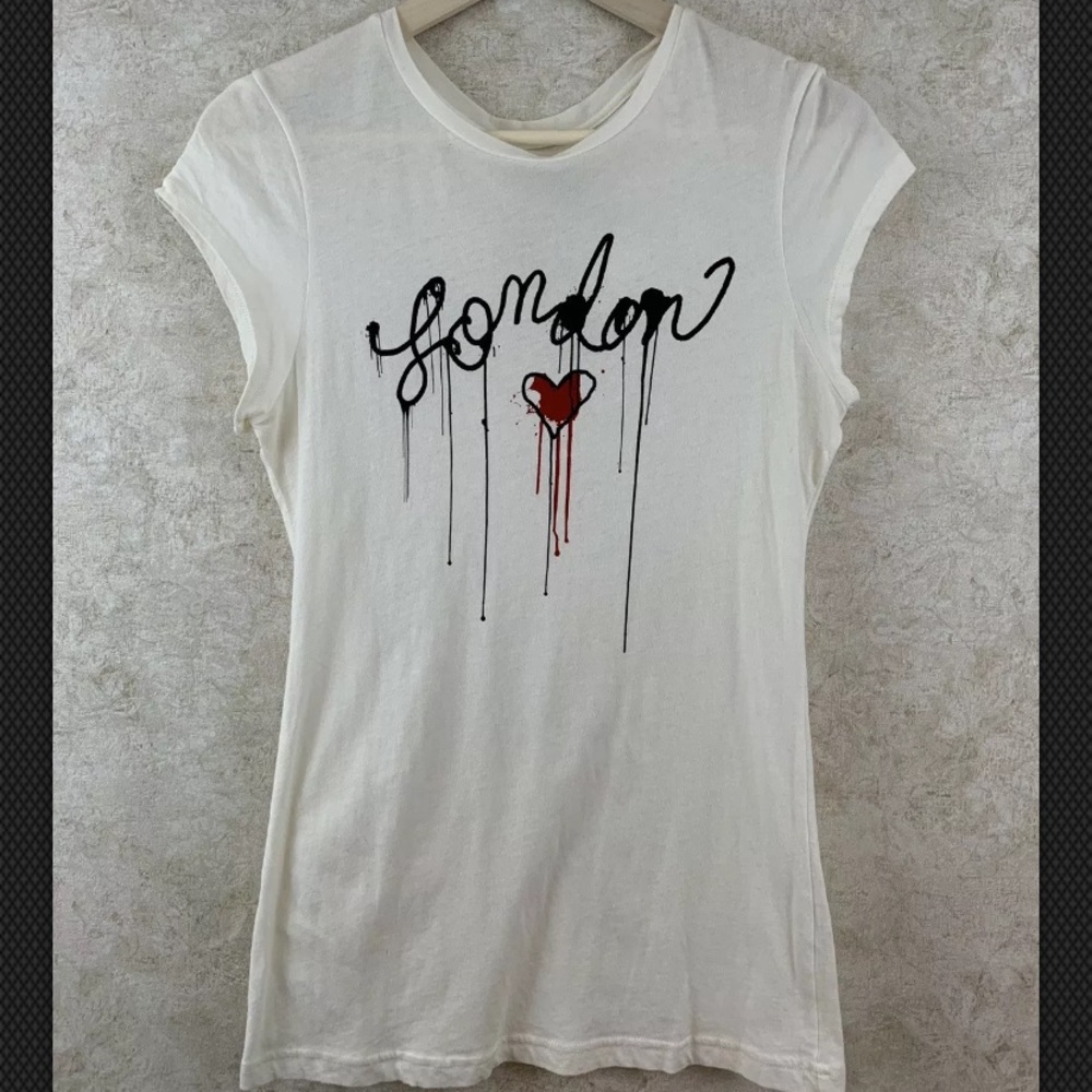 Miley Cyrus Max Azria London White Tee Size XL
